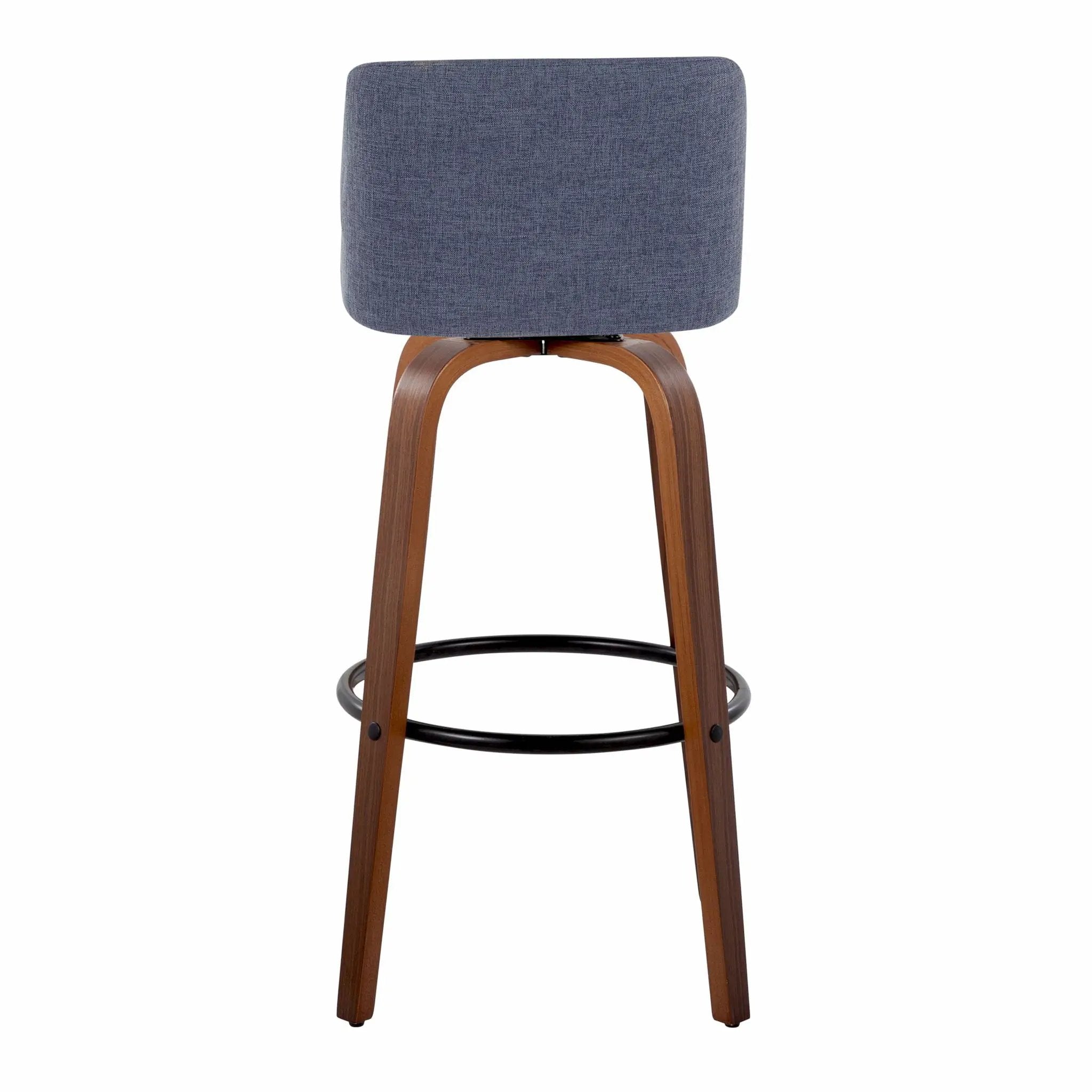 Toriano - Mid Century Modern Fixed Height Barstool Swivel And Round Footrest (Set of 2) by Unique Piece Furniture