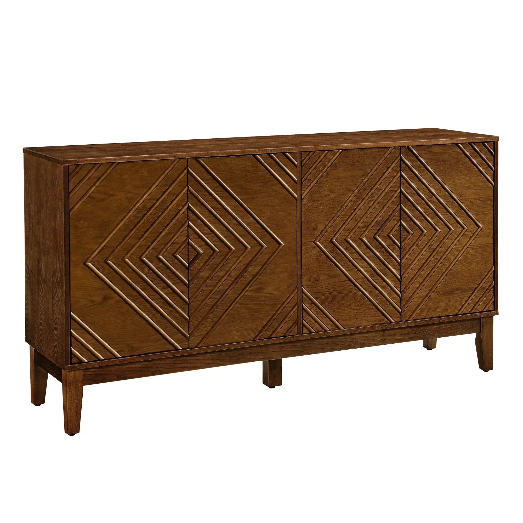 Diamond Fluted Sideboard Storage Cabinet with Adjustable Shelves by HouseOfZazla