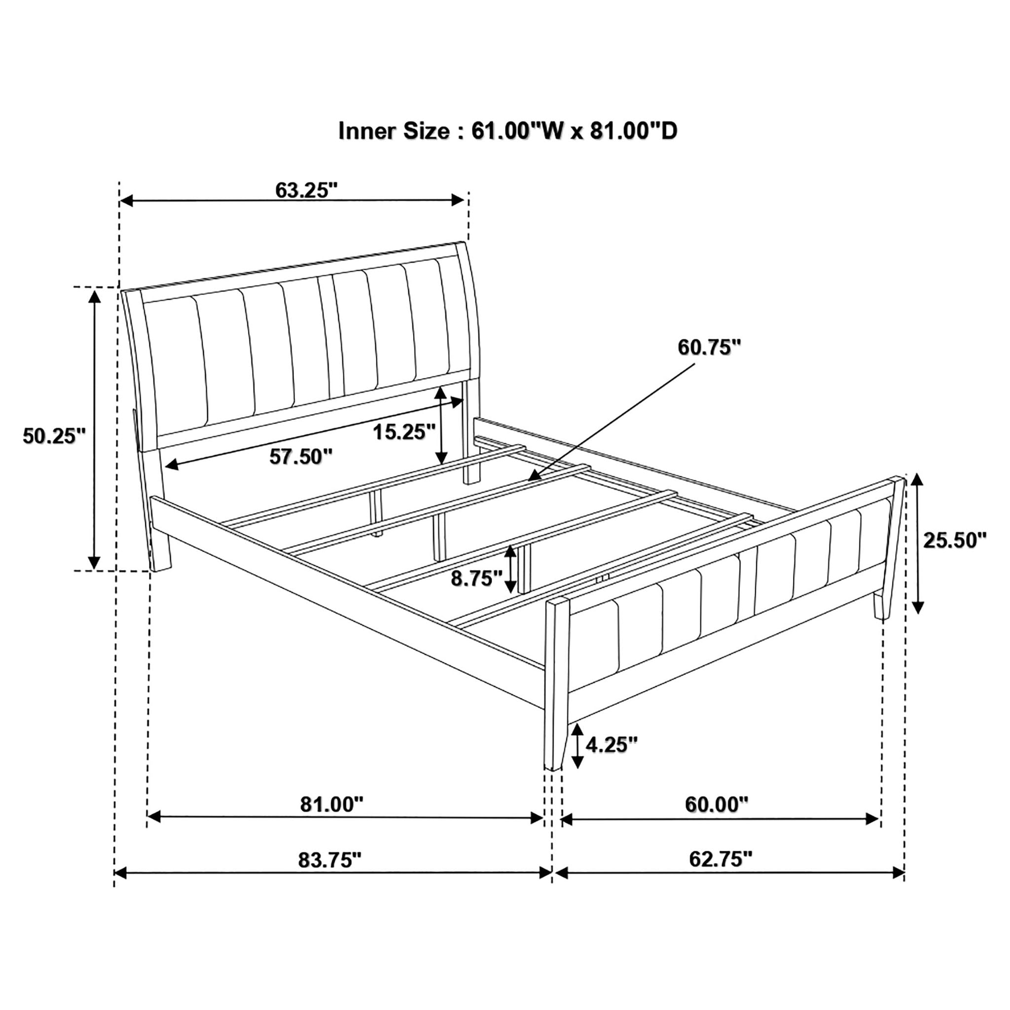 Queen Panel Bed With Upholstered Headboard And Footboard - Brown by HouseOfZazla