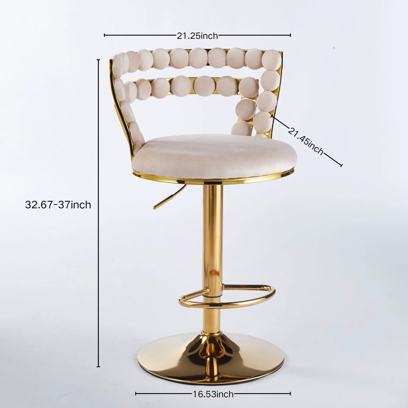 Modern Bar Chair With Iron Tube Legs, Soft Cushions And Comfortable Backrest (Set of 2) by HouseOfZazla