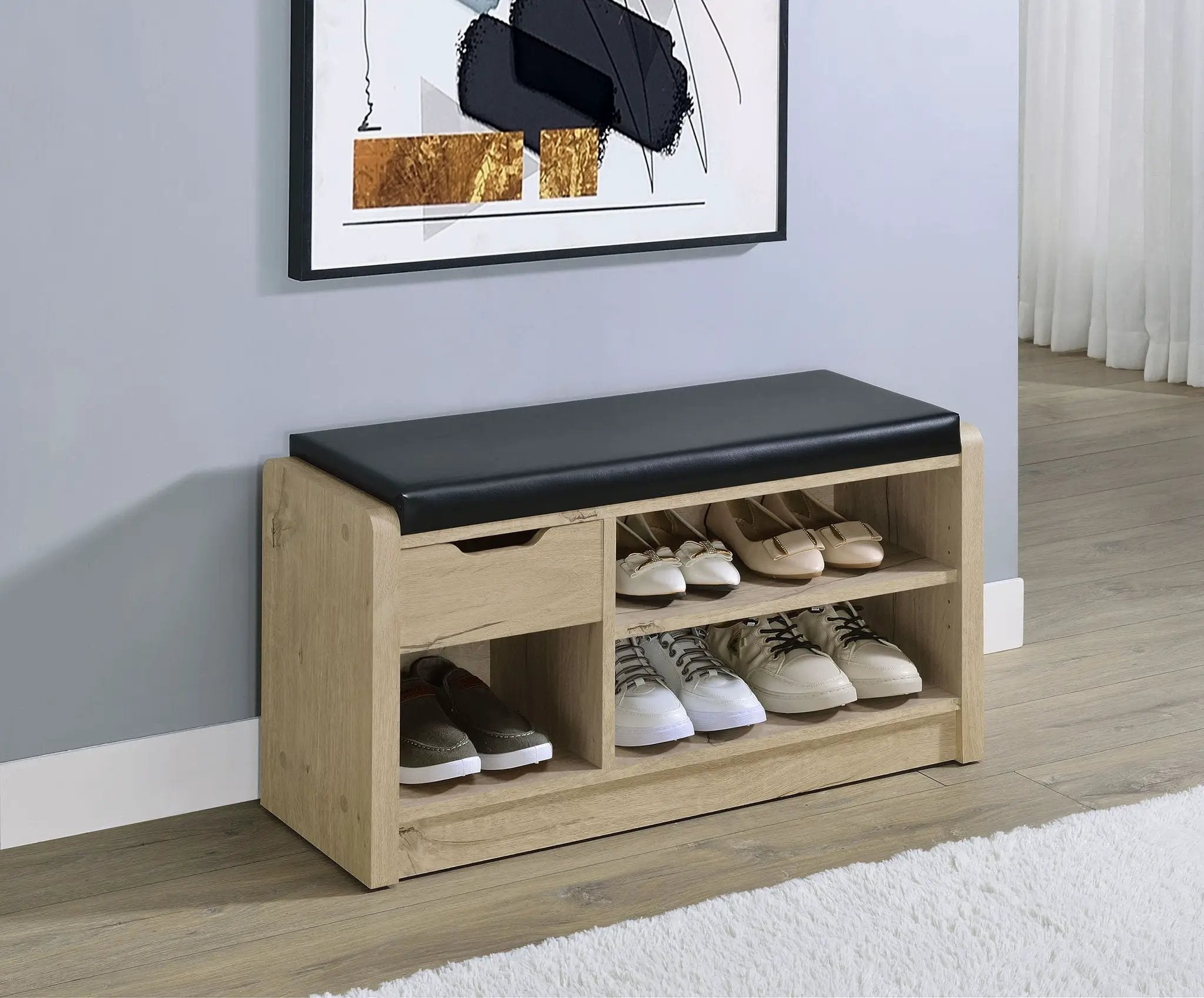 Arrington Storage Bench White Oak by Unique Piece Furniture