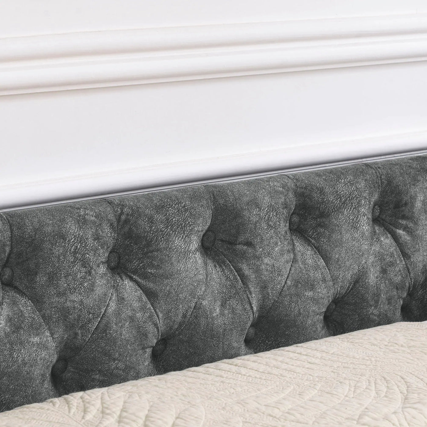 Upholstered Tufted Daybed With 2 Drawers, Waved Arms by HouseOfZazla