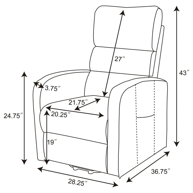 Royston - Upholstered Power Lift Recliner With Remote Comfort - Black by Unique Piece Furniture
