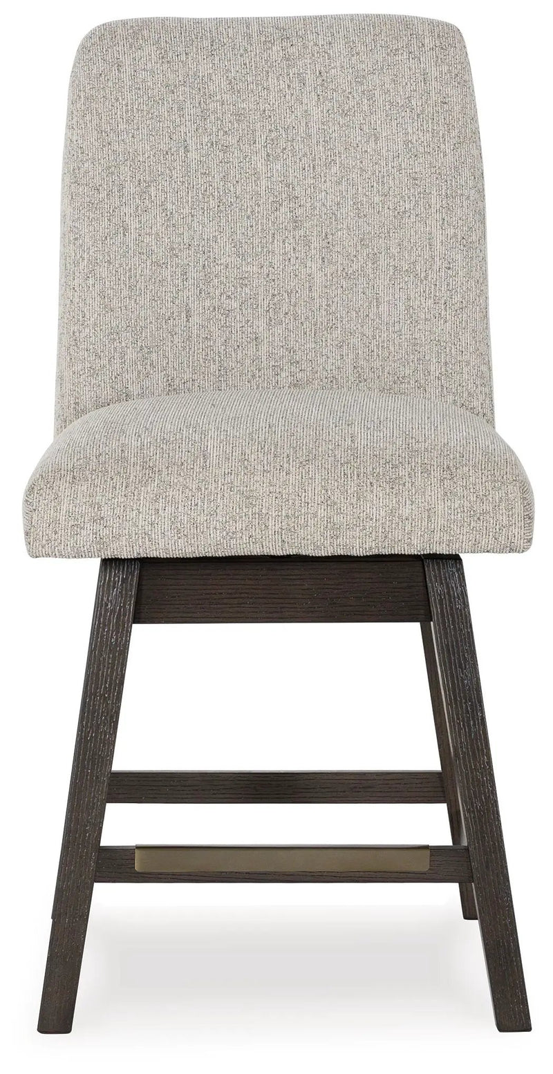 Burkhaus - Upholstered Swivel Barstool (Set of 2) - Beige / Dark Brown by Unique Piece Furniture