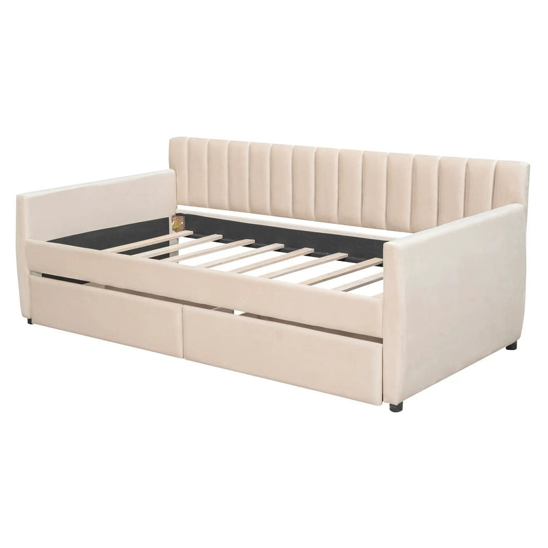 Upholstered Daybed With Slat Support by HouseOfZazla