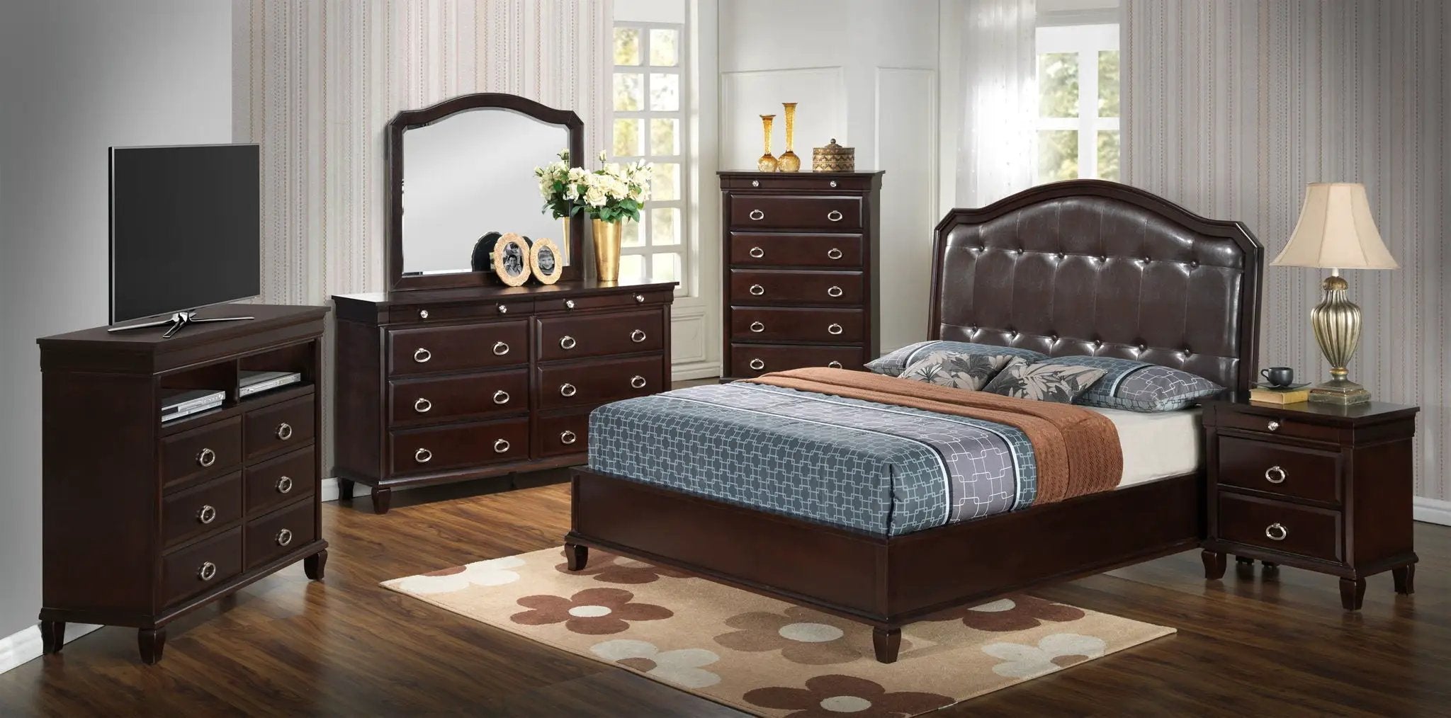 Bed With Transitional Design by Unique Piece Furniture