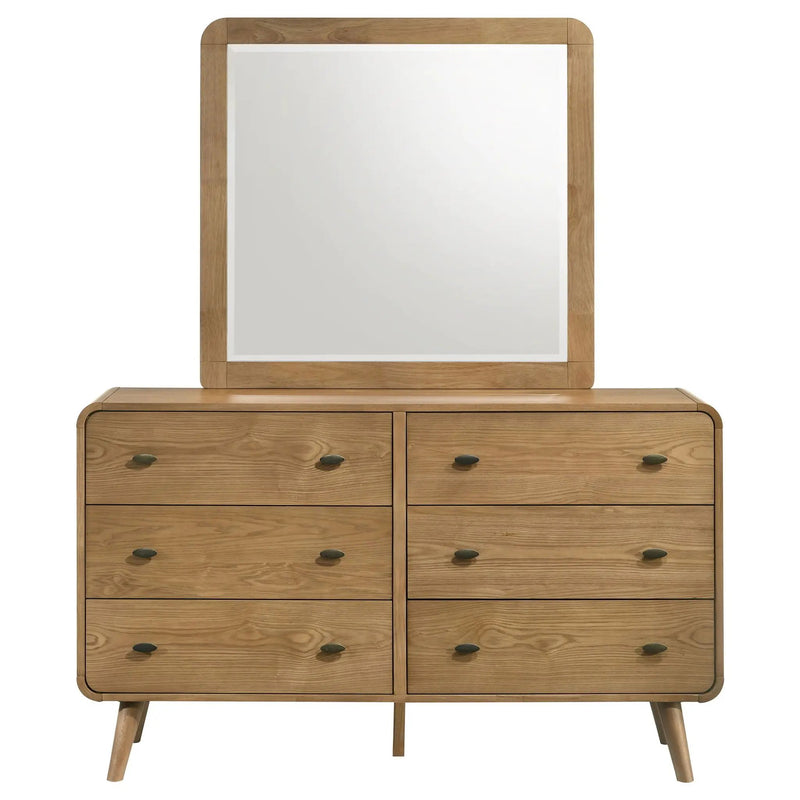 Robyn 6-drawer Bedroom Dresser and Mirror Light Ash by Unique Piece Furniture