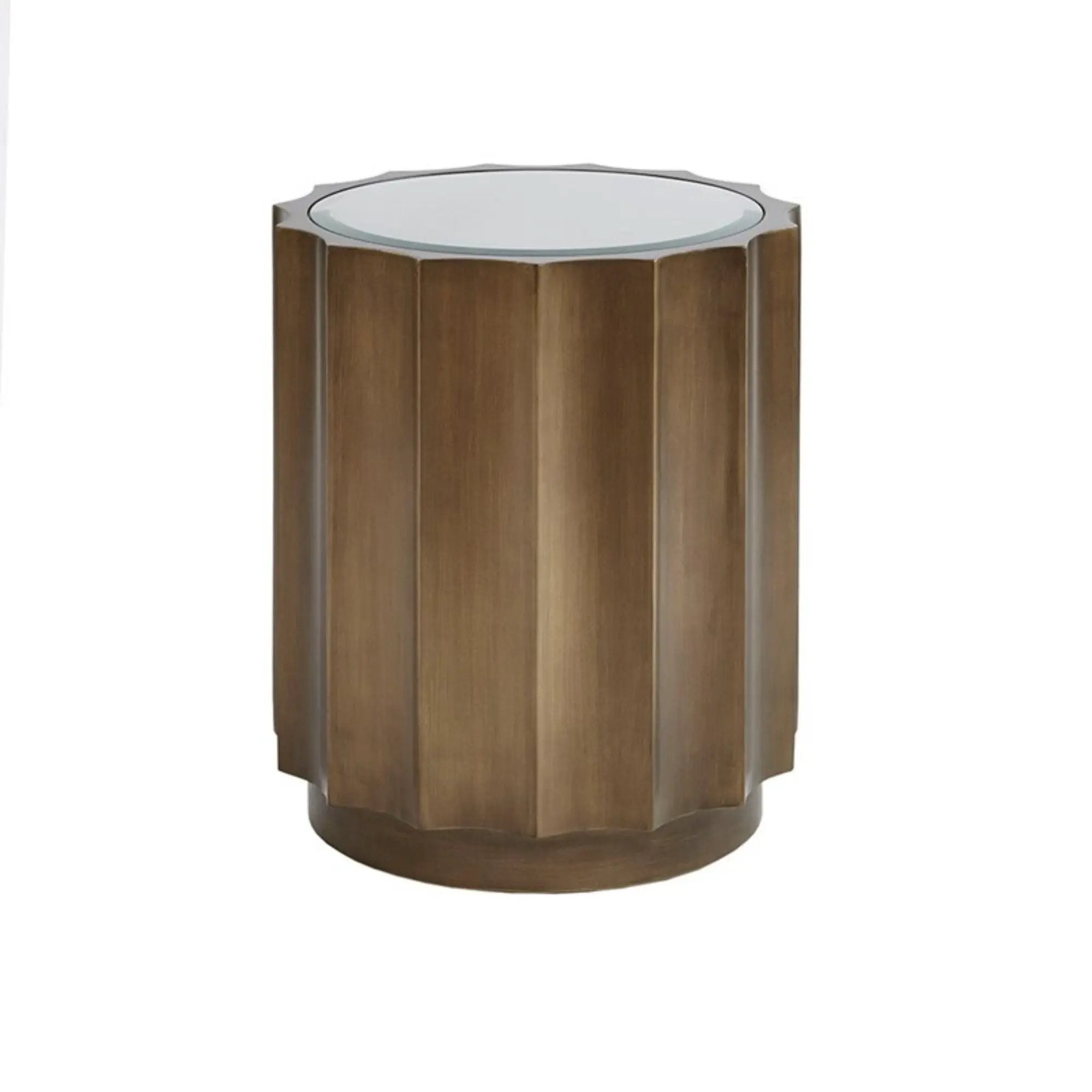 Valentina - Accent Table With Scalloped Edge Design - Bronze by HouseOfZazla