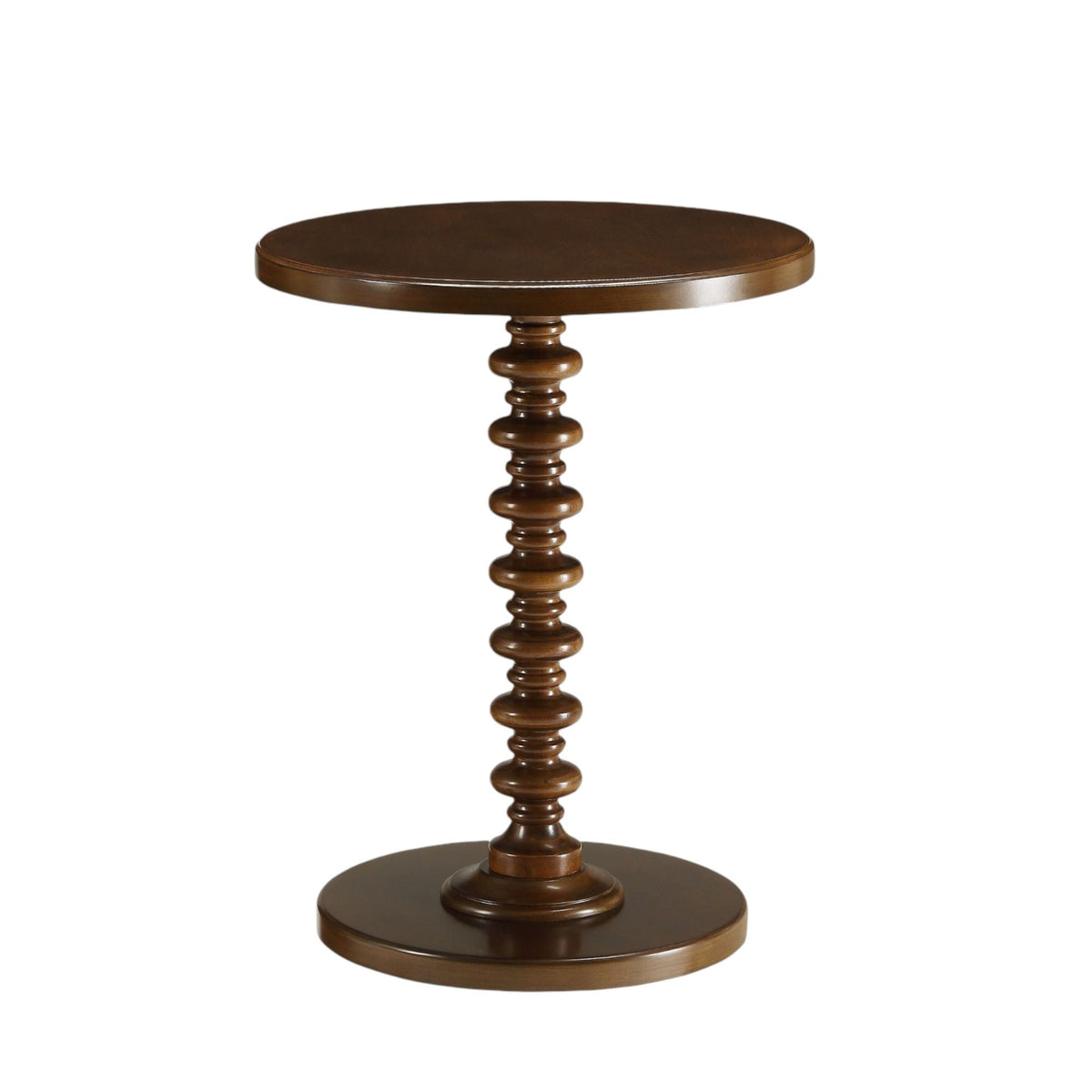 Round Accent Table with Pedestal Base - White or Dark Brown, photo 2 of 12