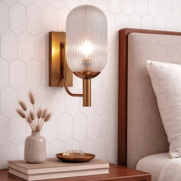 Dewdrop Wall Lamp - Bronze and Clear