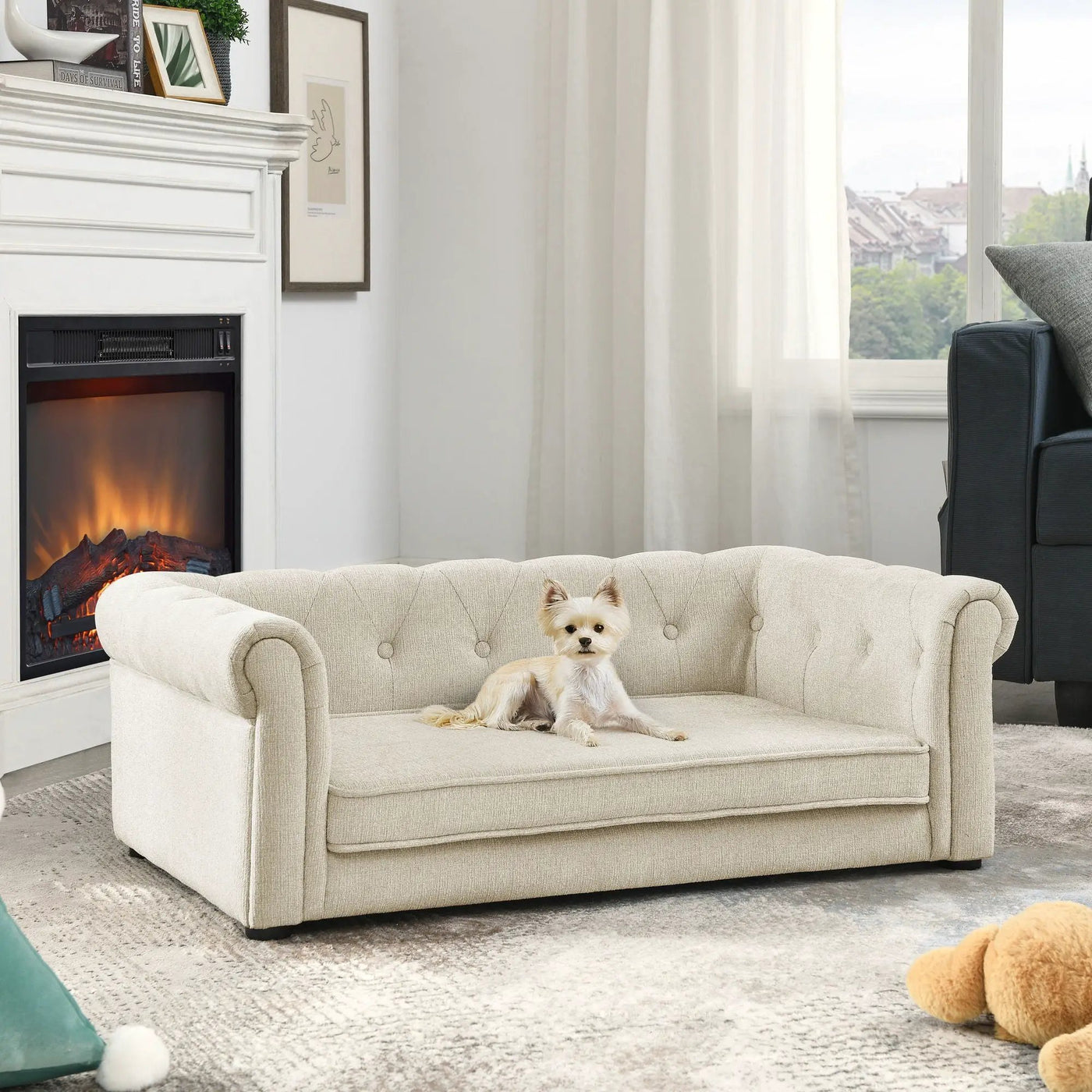 Modern Elegant Rectangle Pet Bed, Durable Elevated Dog Sofa by HouseOfZazla