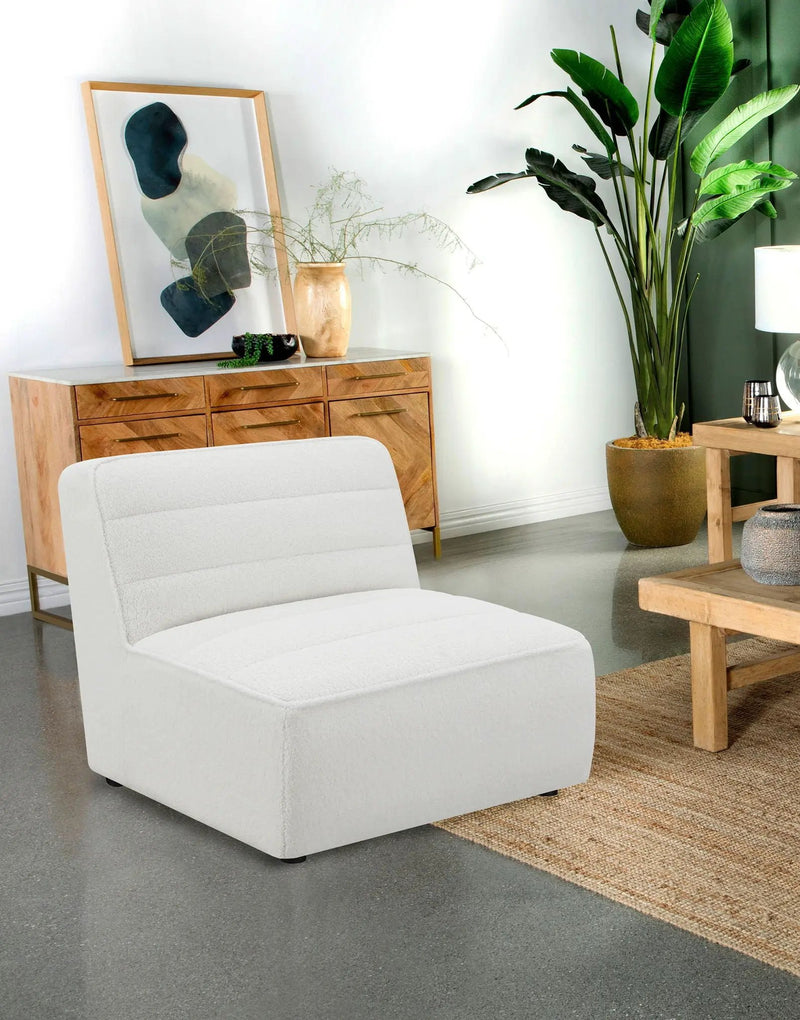 Sunny Upholstered Armless Chair Natural by Unique Piece Furniture