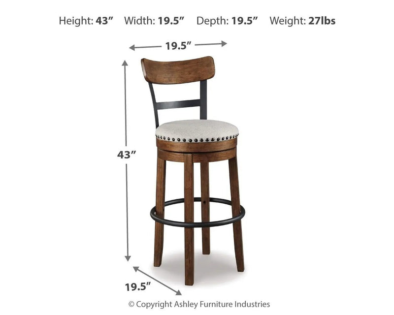 Valebeck - Tall Upholstered Swivel Barstool by Unique Piece Furniture