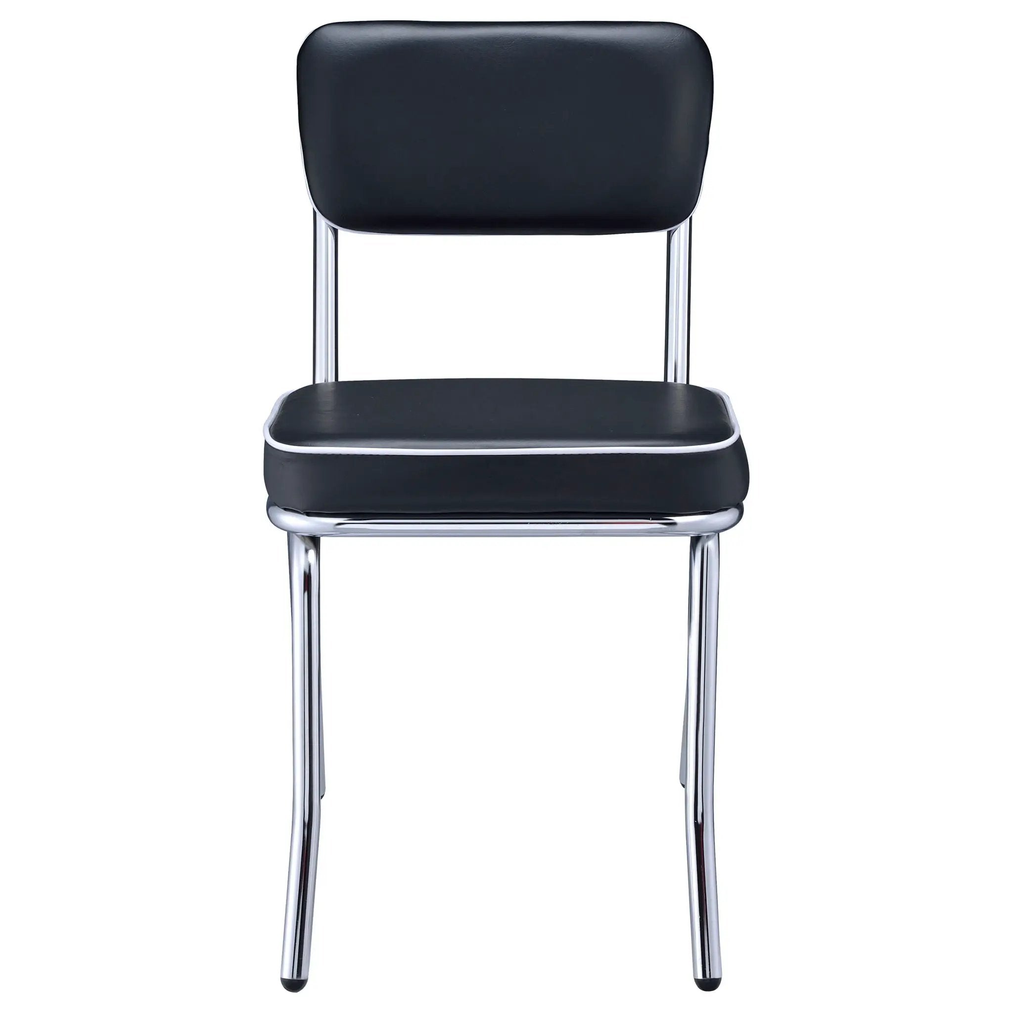 Retro Upholstered Dining Side Chair Black (Set of 2) by Unique Piece Furniture