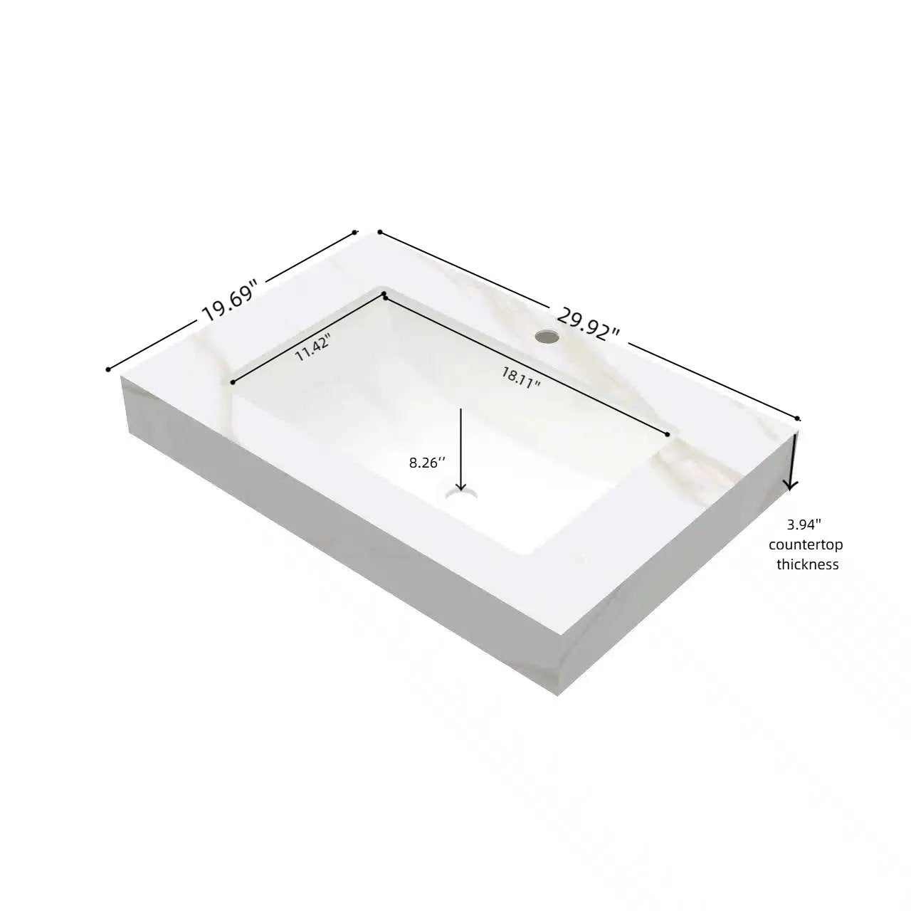 30" Calacatta Bathroom Vanity by HouseOfZazla