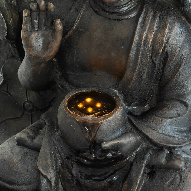 28" H Outdoor Buddha Waterfall Fountain by HouseOfZazla