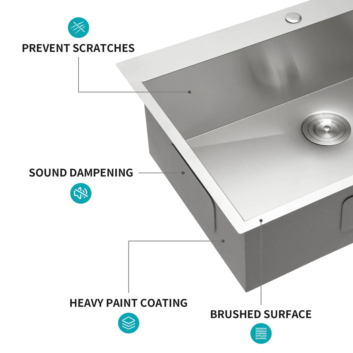 Stainless Steel Drop In Kitchen Sink, Topmount by HouseOfZazla