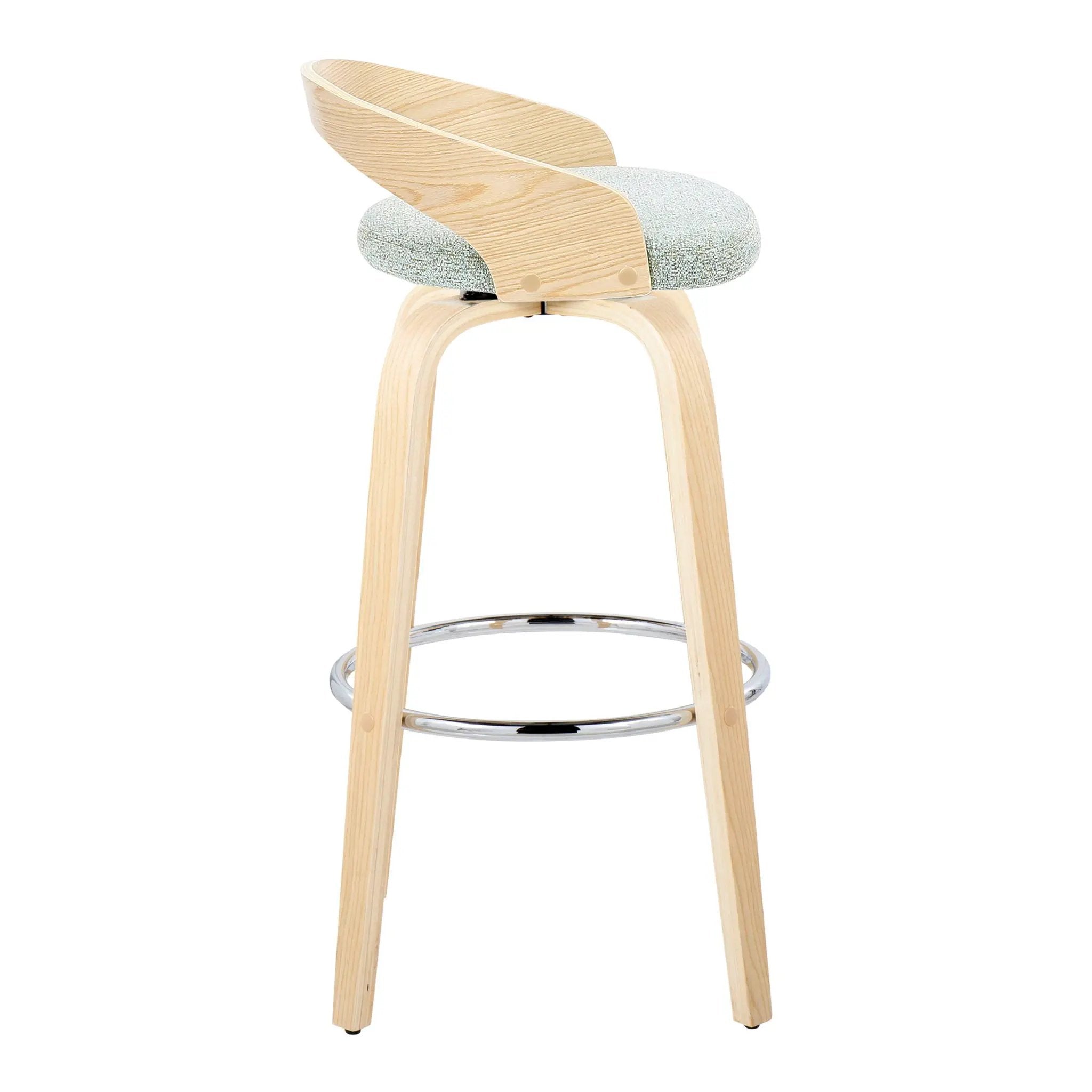 Grotto - Contemporary Fixed-Height Barstool With Swivel With Round Footrest (Set of 2) by Unique Piece Furniture