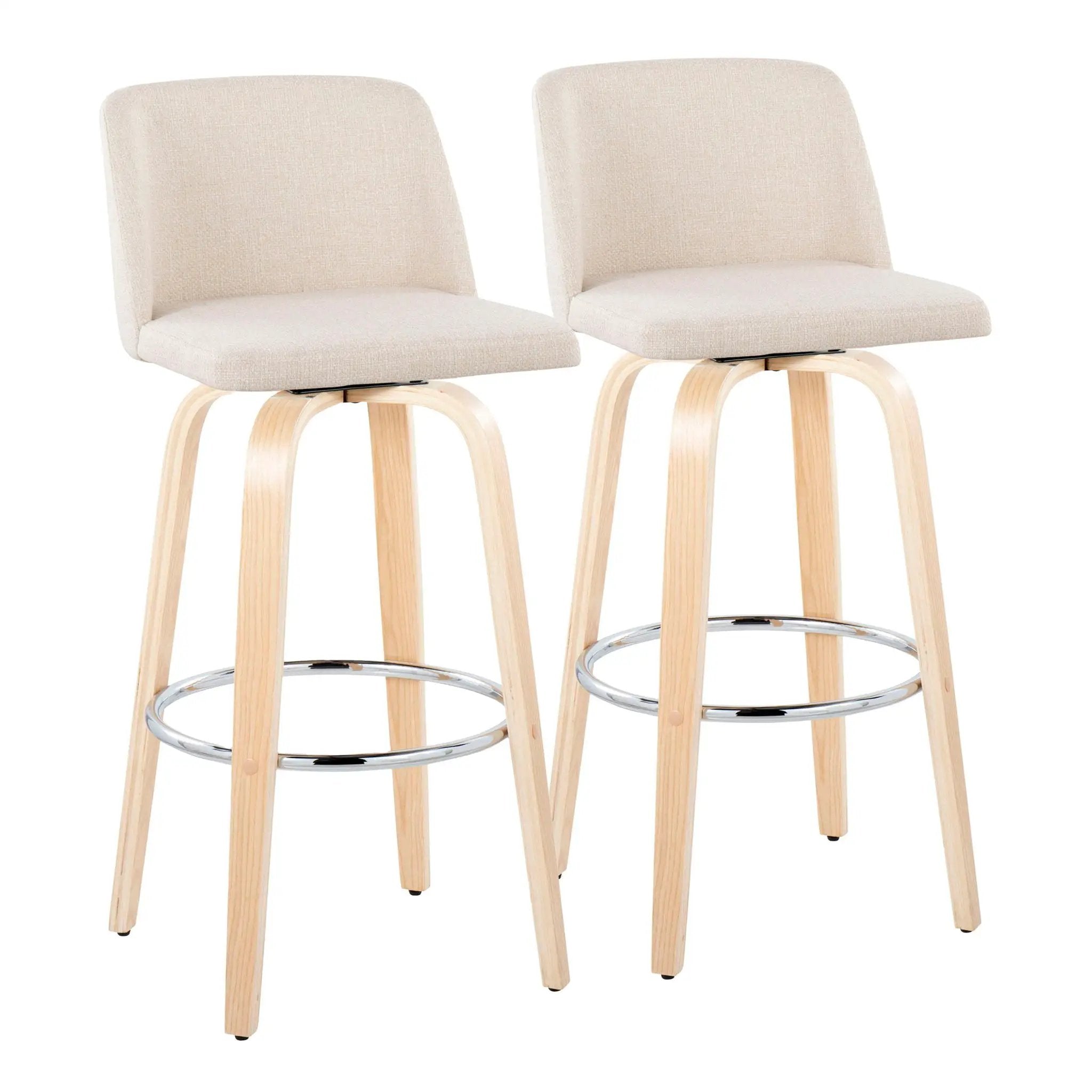 Toriano - Contemporary Fixed Height Barstool & Swivel With Round Footrest (Set of 2) by Unique Piece Furniture