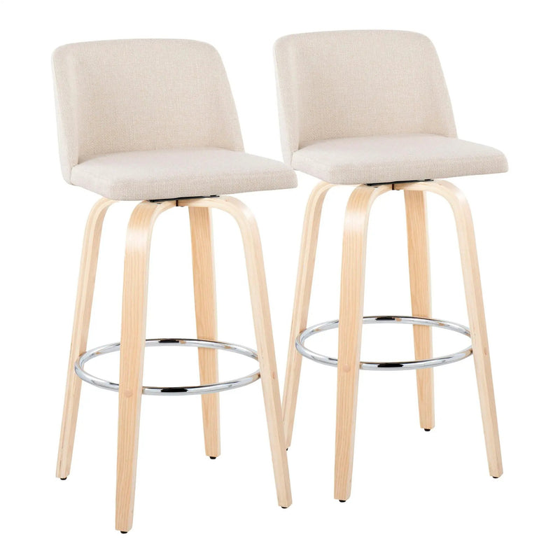 Toriano - Contemporary Fixed Height Barstool & Swivel With Round Footrest (Set of 2) by Unique Piece Furniture