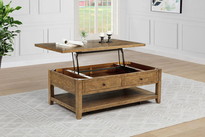 Payne 48-inch Mobile Lift Top Coffee Table Distressed Brown by Unique Piece Furniture