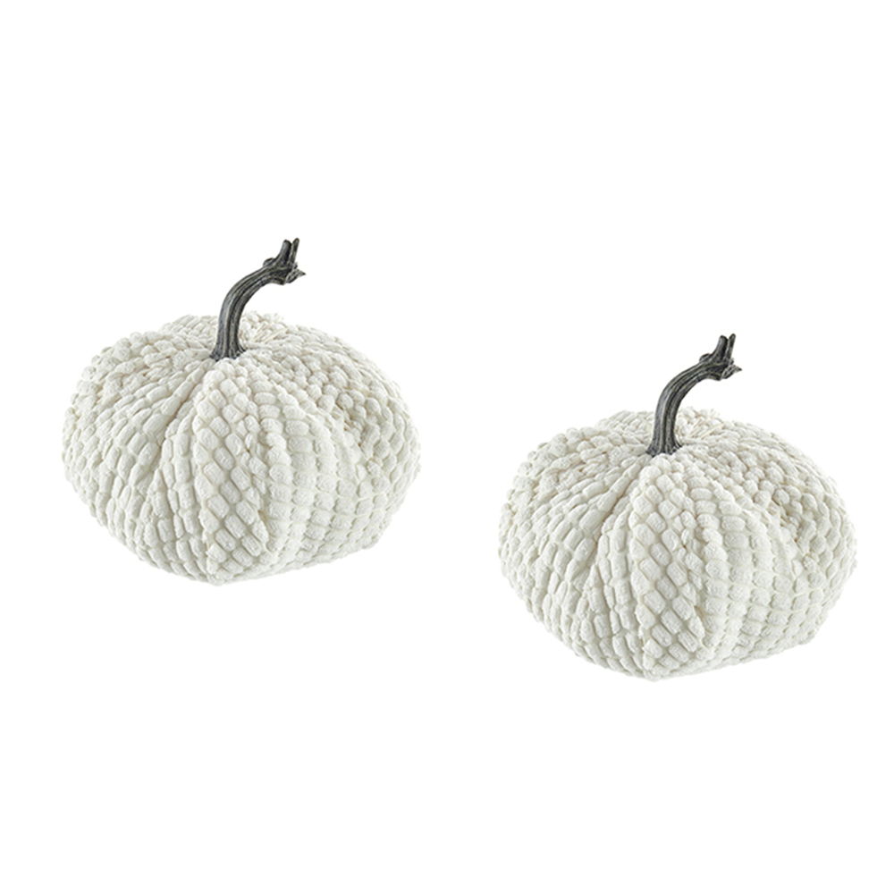 Chenille Weighted Pumpkin Ornament Decor - Harvest Festival Table Accents, photo 4 of 40