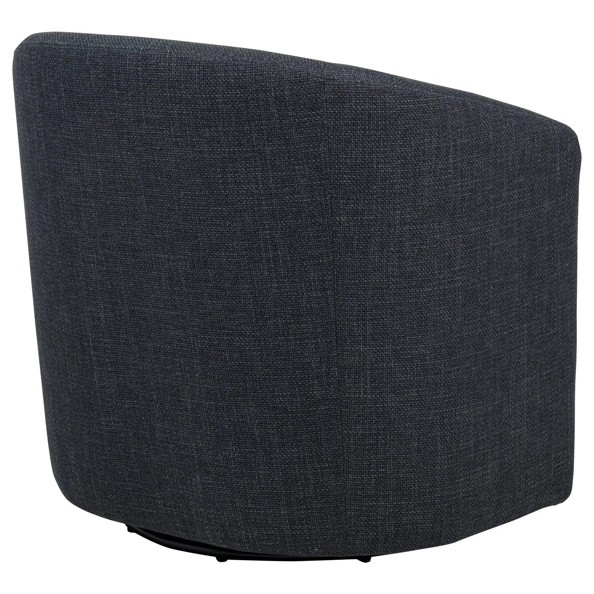 Mossbrook Fabric Upholstered Swivel Accent Chair Anthracite by Unique Piece Furniture