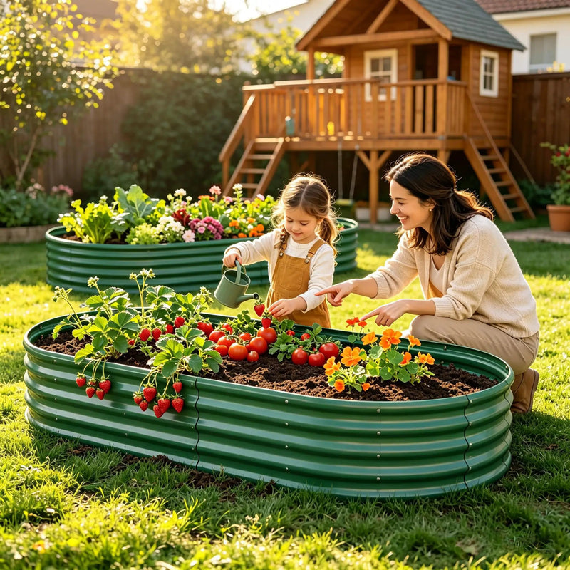 Galvanized Raised Garden Bed 8x4x1ft by HouseOfZazla