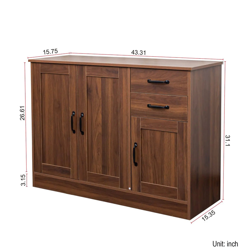 Modern Wood Buffet Sideboard with 2 Doors, 1 Storage & 2 Drawers by HouseOfZazla