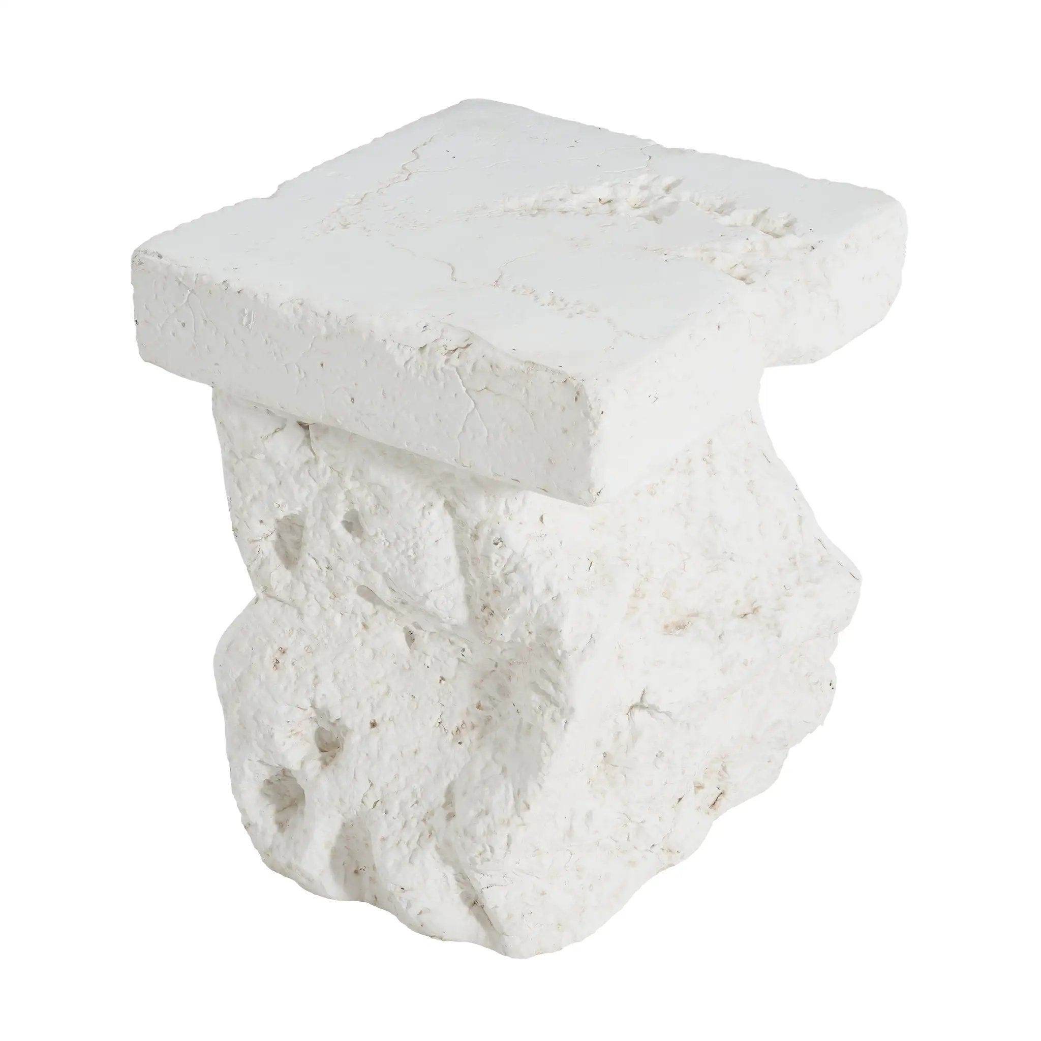 Talia Outdoor Patio Modern Artistry MGO Side Table, White by HouseOfZazla