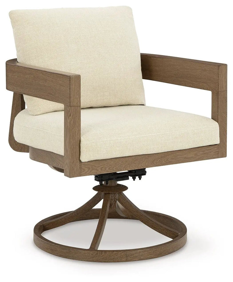 Serene Bay - Swivel Chair With Cushion (Set of 2) - Dark Brown / White by Unique Piece Furniture