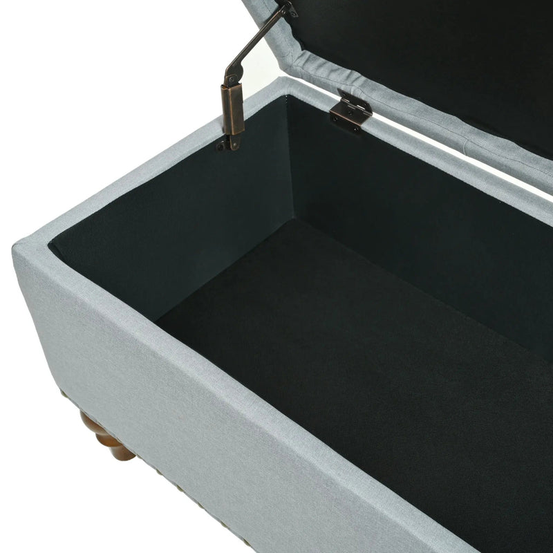 Upholstered Ottoman With Storage And Rivet Trim by Unique Piece Furniture