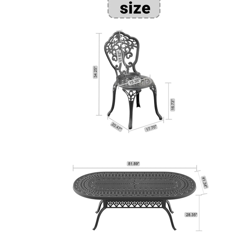 9-Piece Set Of All-Weather Cast Aluminum Dining Furniture Set With by HouseOfZazla
