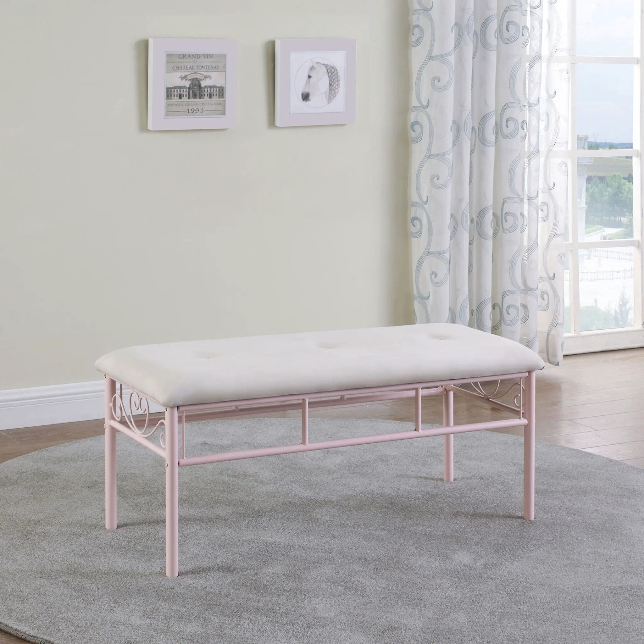 Bench With Upholstered - Pink by HouseOfZazla