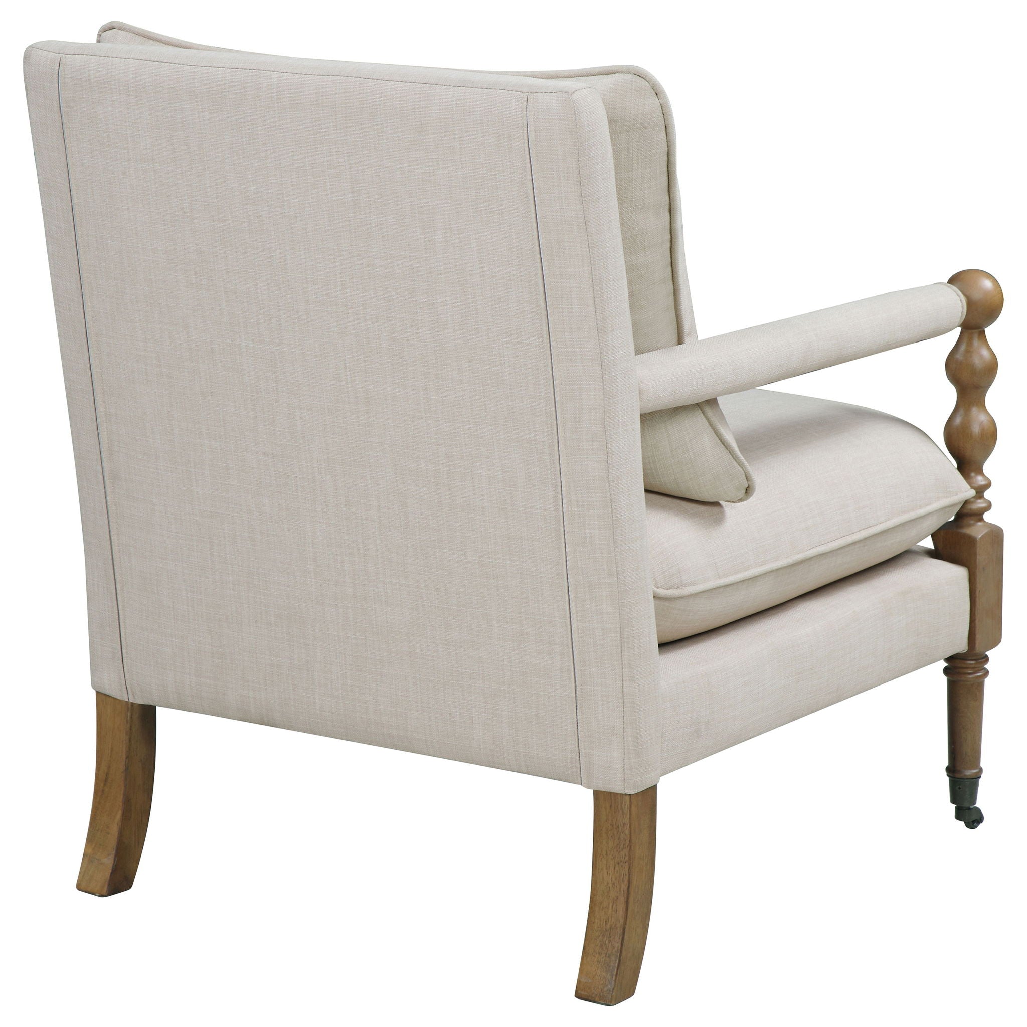 Accent Chair With Turned Legs - Beige by HouseOfZazla