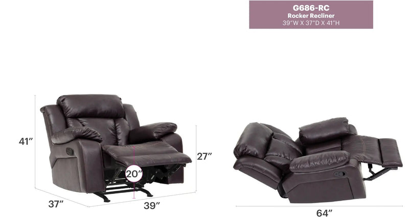 Comfortable Rocking Motion Recliner by Unique Piece Furniture