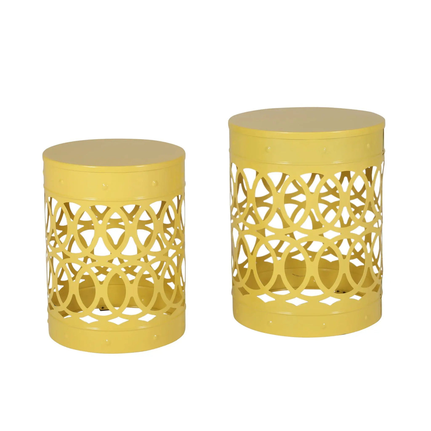 Outdoor Metal Side Table Set of 2 by HouseOfZazla