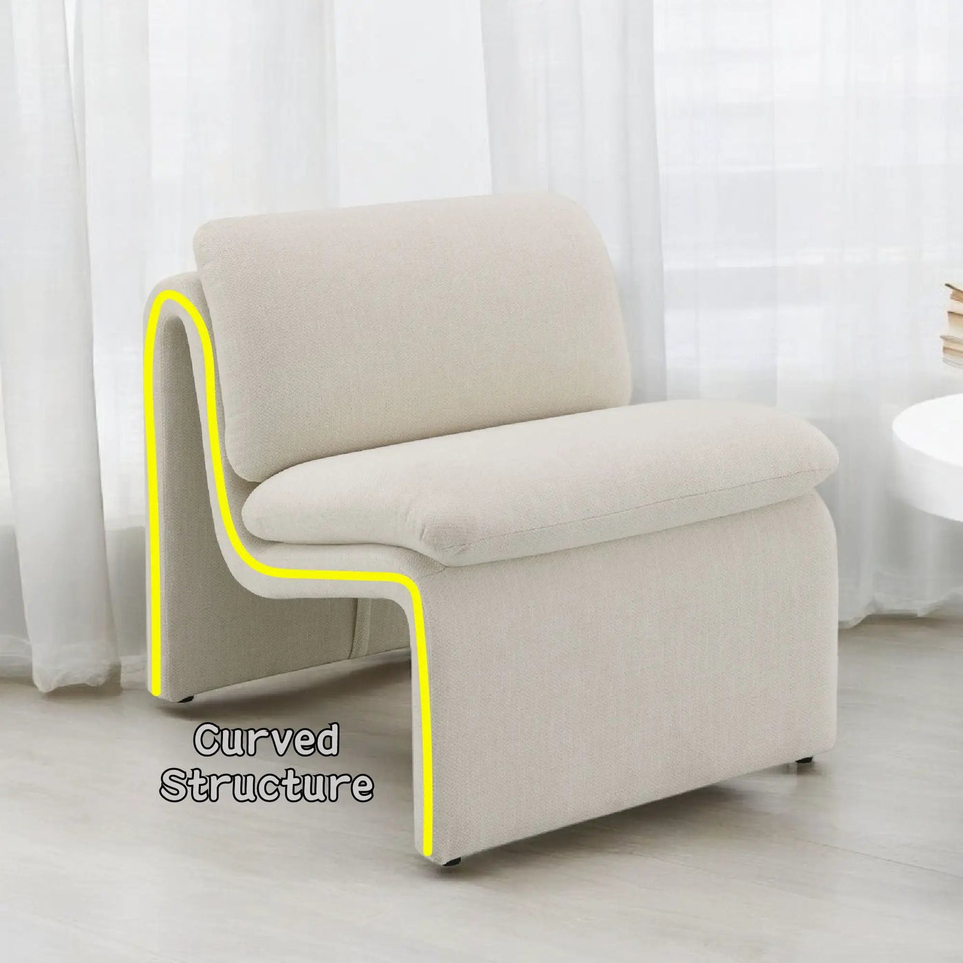 Jaeda - Innovative Elegance Accent Chair In Curved Shape by HouseOfZazla