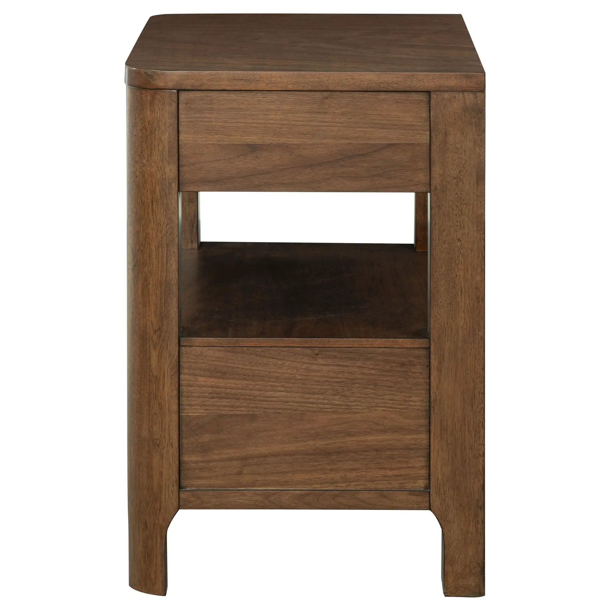 Verona - 2 Drawer Bedside Table With Hidden Storage - Walnut