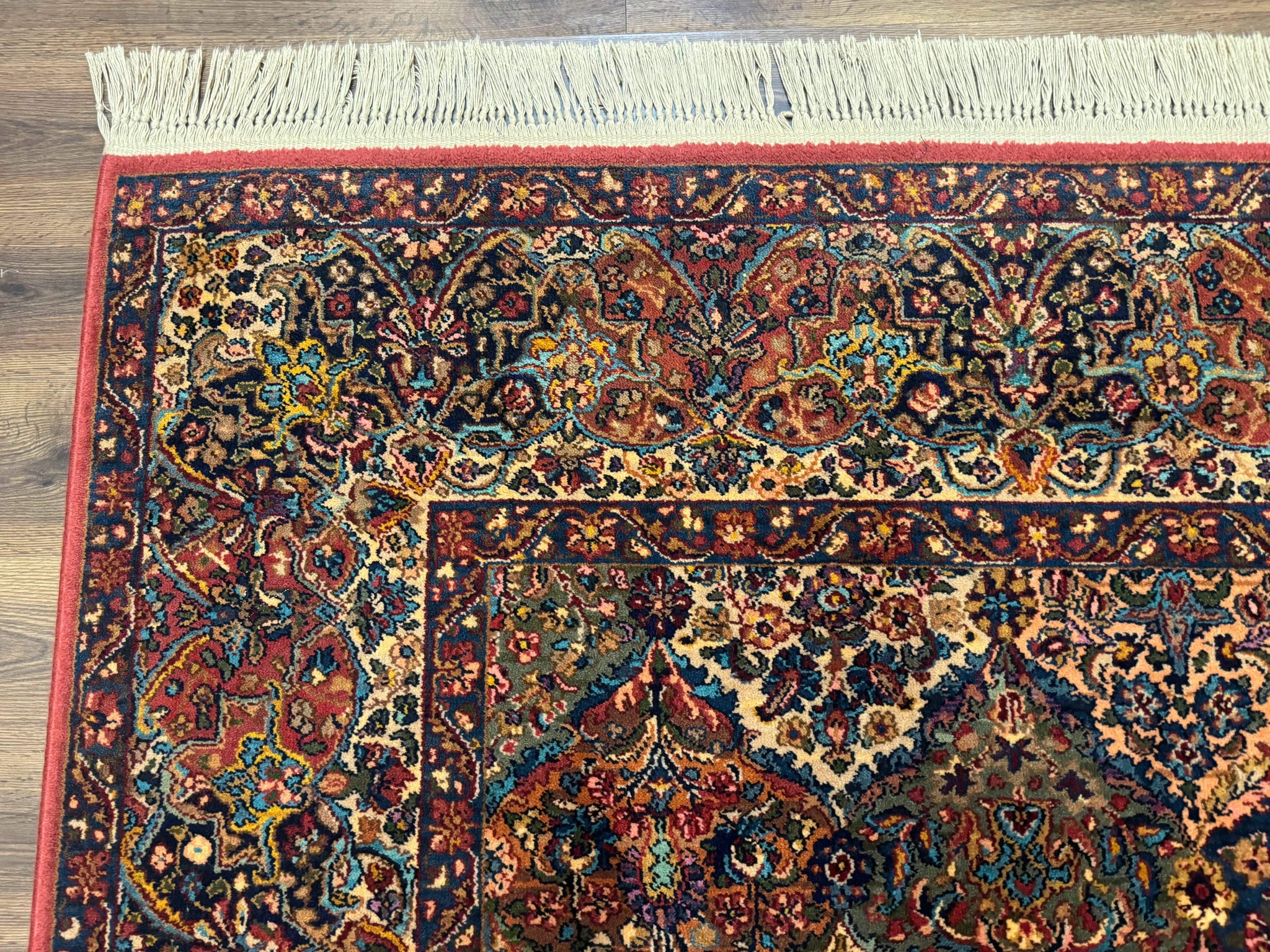 Karastan Rug 8.8 x 10.6, Multicolor Panel Kirman Rug #717, Original 700 Series, Wool by Jewel Rugs