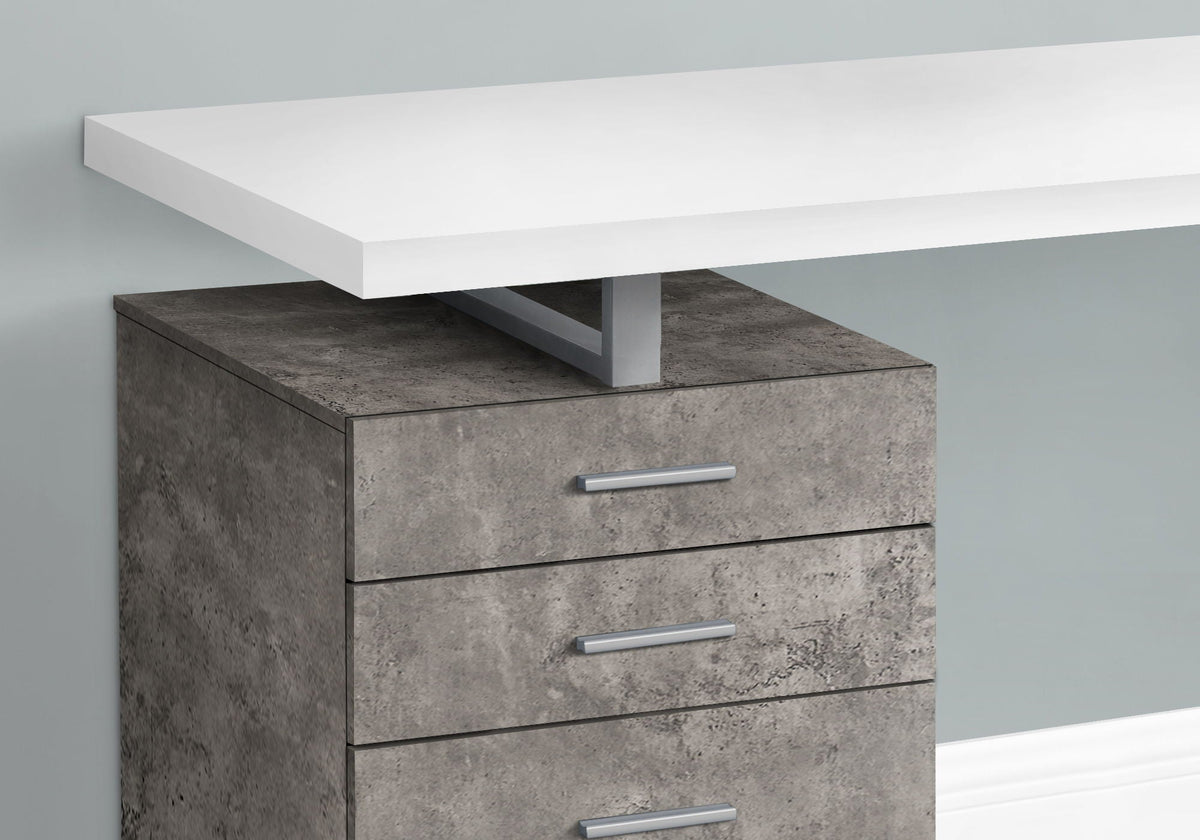 Computer Desk with Reversible Storage Drawers - Gray or Dark Gray, photo 5 of 8