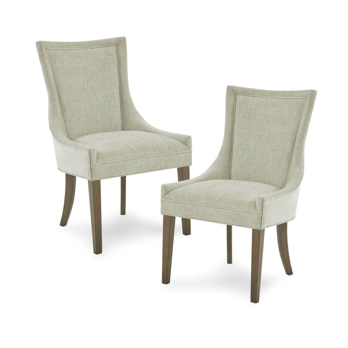 Elegant Dining Side Chair Set of 2 with Solid Wood Legs - Green or Blue