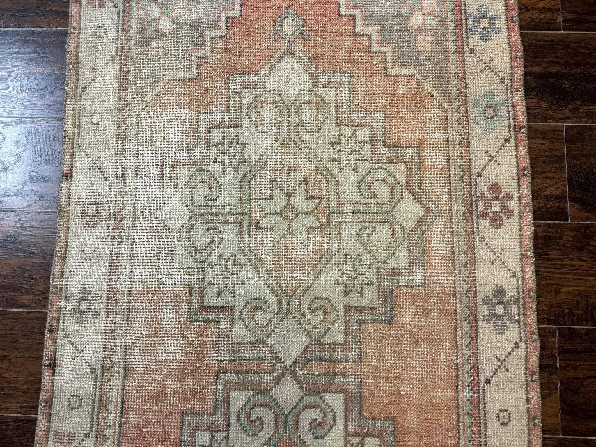 Antique Turkish Runner Rug 3 x 9.6, Farmhouse Rug, Geometric Runner, Handmade, Vintage Rug for Modern Home by Jewel Rugs
