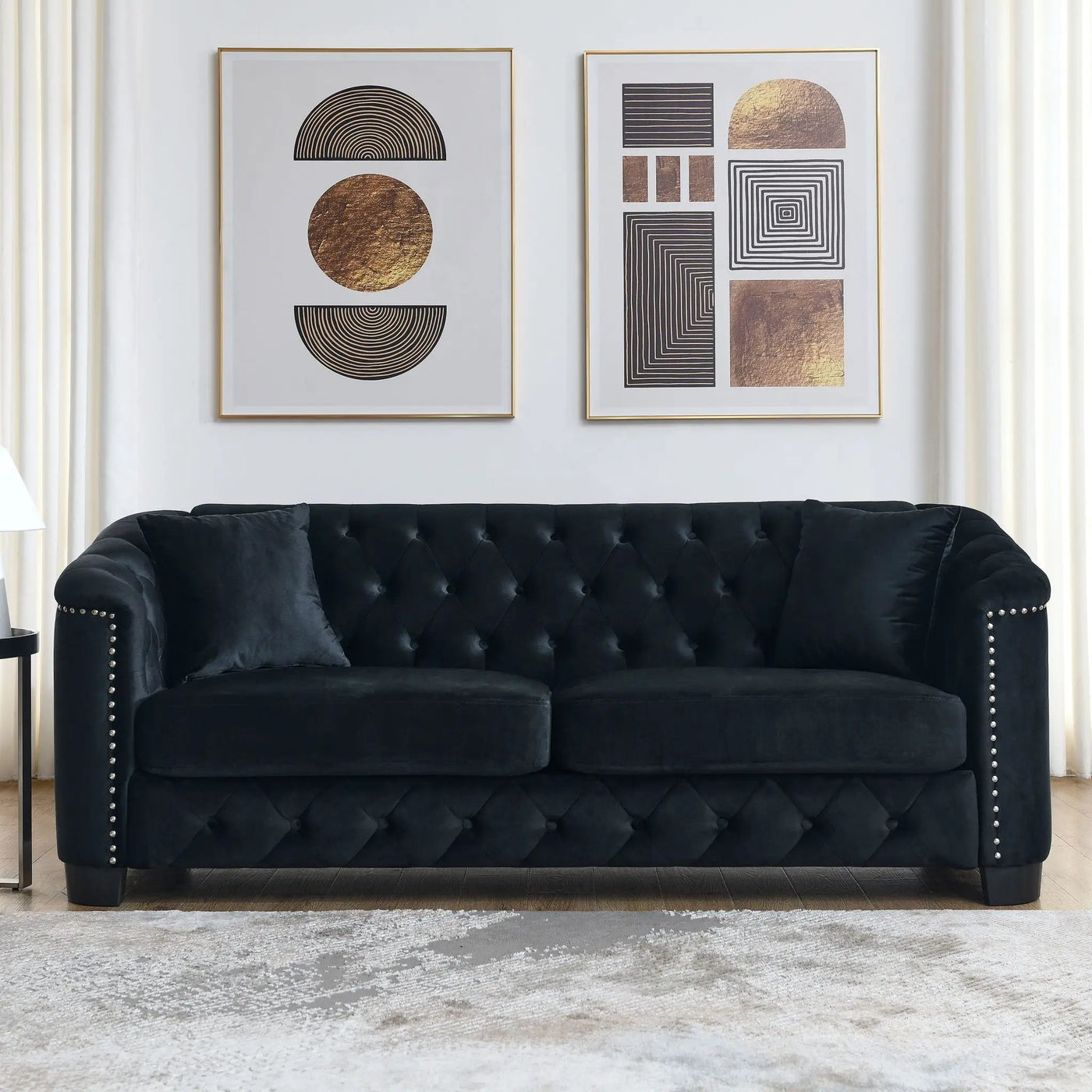Modern Chesterfield Sofa With Tufted Backrest For Living Room by HouseOfZazla