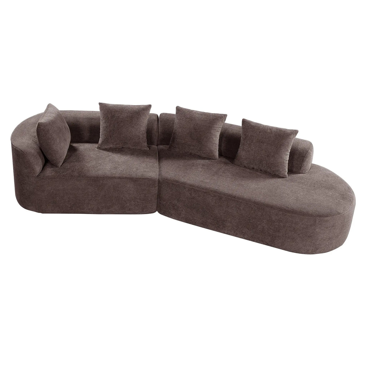 116" Modern Curved Sectional Sofa with High-Density Fully Compressed Sponge by HouseOfZazla