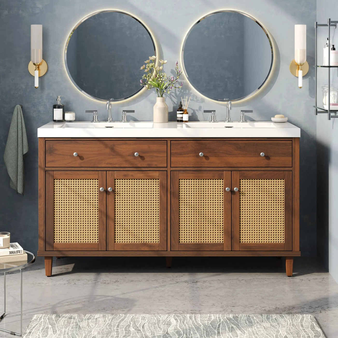 Bathroom Vanity With Double Sink, Large Storage Space by HouseOfZazla