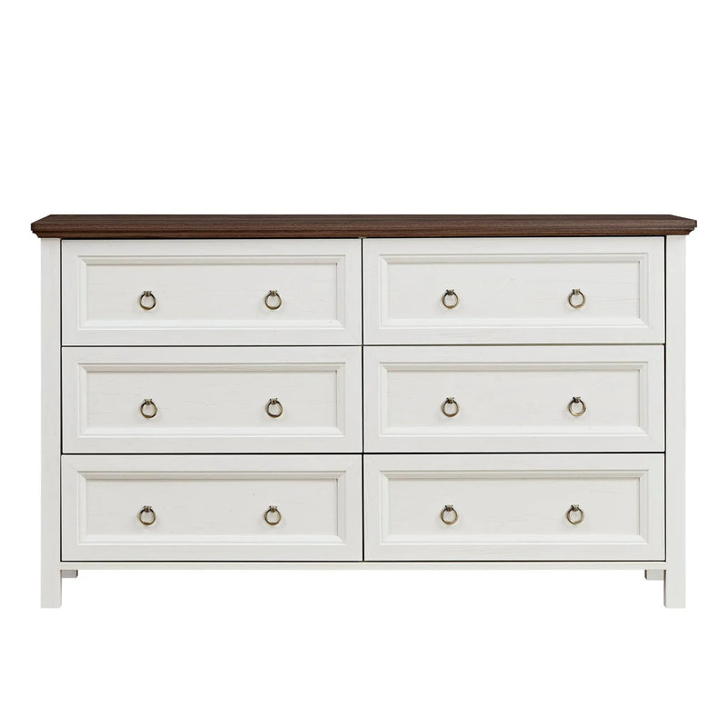 Farmhouse 6 Drawers Dresser for Bedroom, by BLAKHOM