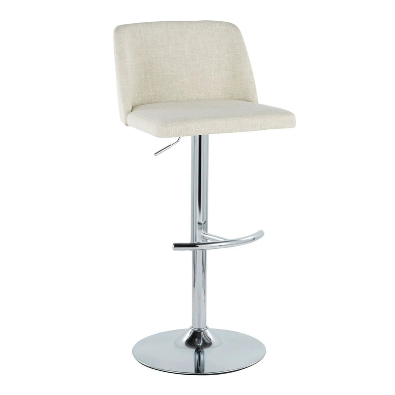 Toriano - Contemporary Adjustable Barstool Swivel With Rounded T Footrest (Set of 2) by Unique Piece Furniture