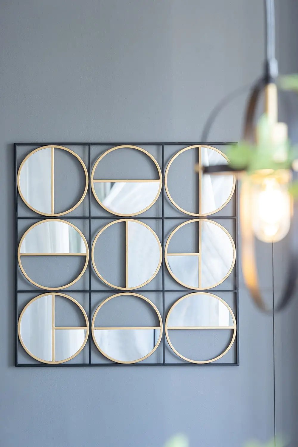 Eclectic Styling Metal Beaded Wall Mirror With Contemporary Design For Bedroom, Liveroom & Entryway by HouseOfZazla