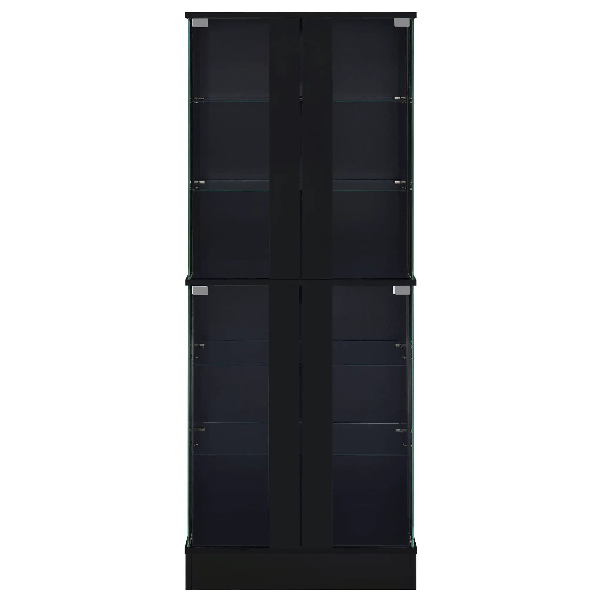 Cabra 4-door LED Curio Display Cabinet Black High Gloss by Unique Piece Furniture